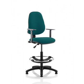Eclipse I Lever Task Operator Chair Maringa Teal Fully Bespoke Colour With Height Adjustable Arms With Hi Rise Draughtsman Kit Eclipse I Lever Task Operator Chair Maringa Teal Fully Bespoke Colour With Height Adjustable Arms With Hi Rise Draughtsman Kit