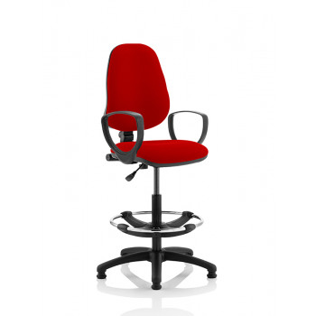 Eclipse I Lever Task Operator Chair Bergamot Cherry Fully Bespoke Colour With Loop Arms With Hi Rise Draughtsman Kit