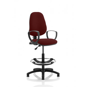 Eclipse I Lever Task Operator Chair Ginseng Chilli Fully Bespoke Colour With Loop Arms With Hi Rise Draughtsman Kit Eclipse I Lever Task Operator Chair Ginseng Chilli Fully Bespoke Colour With Loop Arms With Hi Rise Draughtsman Kit