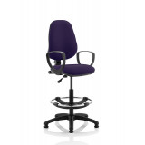 Eclipse I Lever Task Operator Chair Tansy Purple Fully Bespoke Colour With Loop Arms With Hi Rise Draughtsman Kit