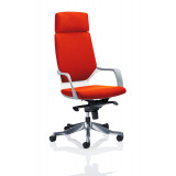 Xenon Executive White Shell High Back With Headrest Fully Bespoke Colour Tabasco Red