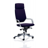 Xenon Executive White Shell High Back With Headrest Fully Bespoke Colour Tansy Purple