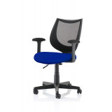Camden Black Mesh Chair In Stevia Blue