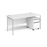 Contract 25 Straight Hframe Desk/mob Ped