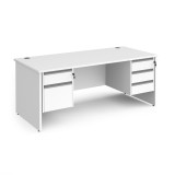 Contract 25 Panel Straight Desk 2&3d Ped
