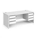 Contract 25 Panel Straight Desk 3&3d Ped