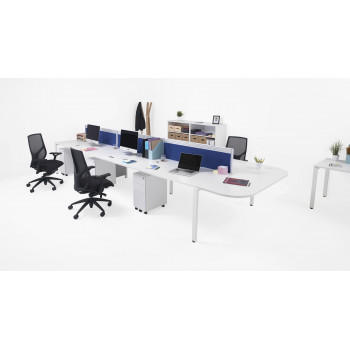 Cb 10 Person Bench 1200 X 800 - White Top And Silver Legs