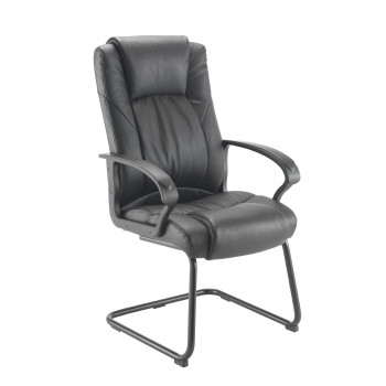 Casino Ii Leather Visitor Chair - Black