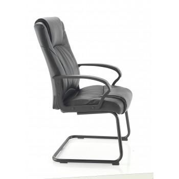 Casino Ii Leather Visitor Chair - Black