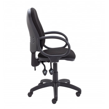 Calypso Ii High Back Chair With Fixed Arms - Black
