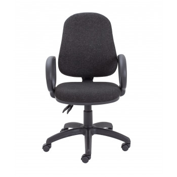 Calypso Ii High Back Chair With Fixed Arms - Charcoal