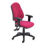 3 Lever Operator Chair Claret + Adjustable Arms