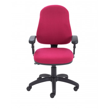 3 Lever Operator Chair Claret + Adjustable Arms