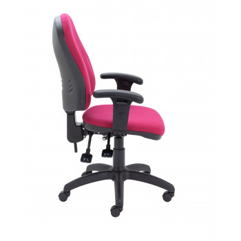 3 Lever Operator Chair Claret + Adjustable Arms
