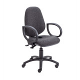 Calypso Ergo Chair With Fixed Arms - Charcoal