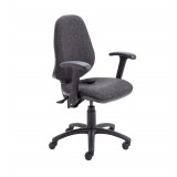 Calypso Ergo Chair With Folding Arms - Charcoal