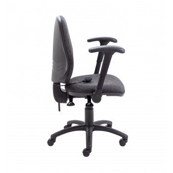 Calypso Ergo Chair With Folding Arms - Charcoal