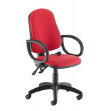 Calypso Ergo Chair With Fixed Arms - Red