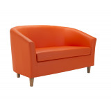 Tub Sofa With Wooden Feet - Orange