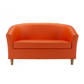 Tub Sofa With Wooden Feet - Orange