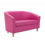 Tub Sofa With Wooden Feet - Pink