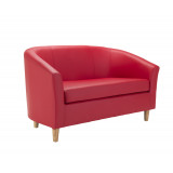 Tub Sofa With Wooden Feet - Red