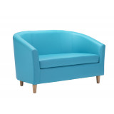 Tub Sofa With Wooden Feet - Sky Blue