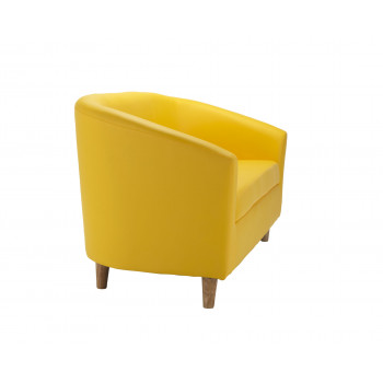 Tub Sofa With Wooden Feet - Yellow