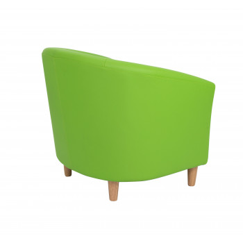 Tub Armchair With Wooden Feet - Lime