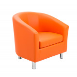 Tub Armchair With Metal Feet - Orange