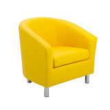Tub Armchair With Metal Feet - Yellow