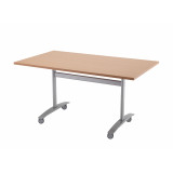 Tilting Table 1600 X 800 - Beech Top And Silver Legs