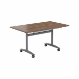 Tilting Table 1600 X 800 - Dark Walnut Top And Silver Legs