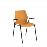 Titan Uni 4 Leg Chair With Arms - Grey Frame / Yellow Seat