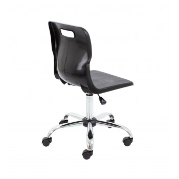 Titan Swivel Senior Chair - 435-525mm Seat Height - Black With Castors