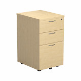 3 Drawer Under Desk Pedestal - Maple