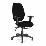 Thames-Ergonomic High Back Multi-Functional Operator Chair With Adjustable Arms - Black