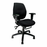 Severn-Ergonomic Medium Back Multi-Functional Operator Chair With Adjustable Arms - Black