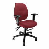 Severn-Ergonomic Medium Back Multi-Functional Operator Chair With Adjustable Arms - Wine