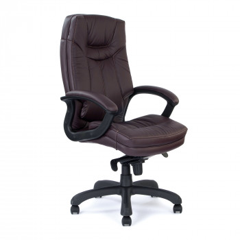 Hudson- High Back Leather Faced Executive Armchair With Contrasting Stitching - Burgundy Hudson- High Back Leather Faced Executive Armchair With Contrasting Stitching - Burgundy