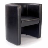 Roma- Leather Effect Tub Chair - Brown