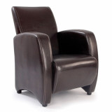 Metro - Leather Effect Armchair - Brown
