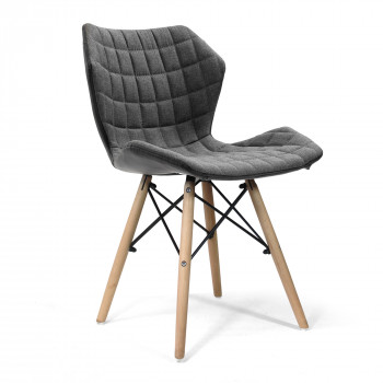 Amelia-Stylish Lightweight Fabric Chair- Grey