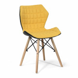 Amelia-Stylish Lightweight Fabric Chair- Mustard