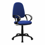 Java-100-High Back Operator Chair With Arms - Blue