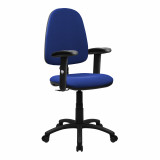 Java-100-High Back Operator Chair With Height Adjustable Arms - Blue