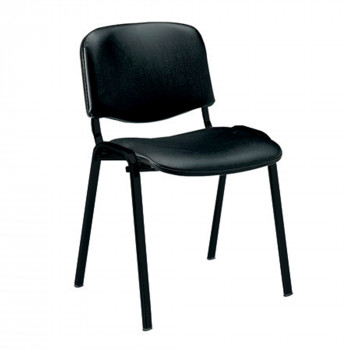 Iso- Vinyl Black Framed Stackable Conference/Meeting Chair - Black - Minimum Order Quantity-10