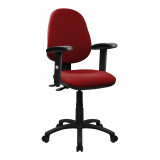 Java-200-High Back Operator Chair With Height Adjustable Arms - Red Java-200-High Back Operator Chair With Height Adjustable Arms - Red