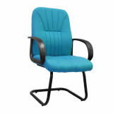 Pluto-C- Cantilever Framed Visitors Armchair With Sculptured Back - Aqua