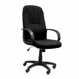 Pluto-High Back Executive Armchair With Sculptured Back - Black